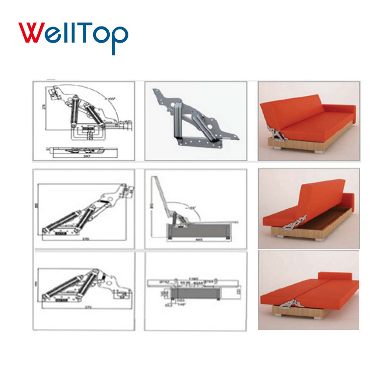 20.053 WELLTOP New Arrivals Furniture Hardware Accessories Folding Hinge Metal Sofa Bed Mechanism Chair Sofa Bed Hinge