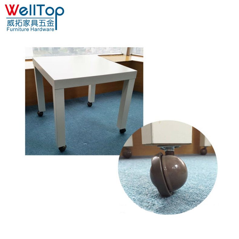 VT-04.029 WELLTOP Furniture Accessories Heavy Duty Caster Wheels Ball Plate Brass Swivel Caster Wheels for Sofa Chair Cabinet