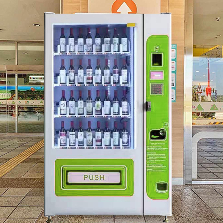 Champagne vending machine with elevator