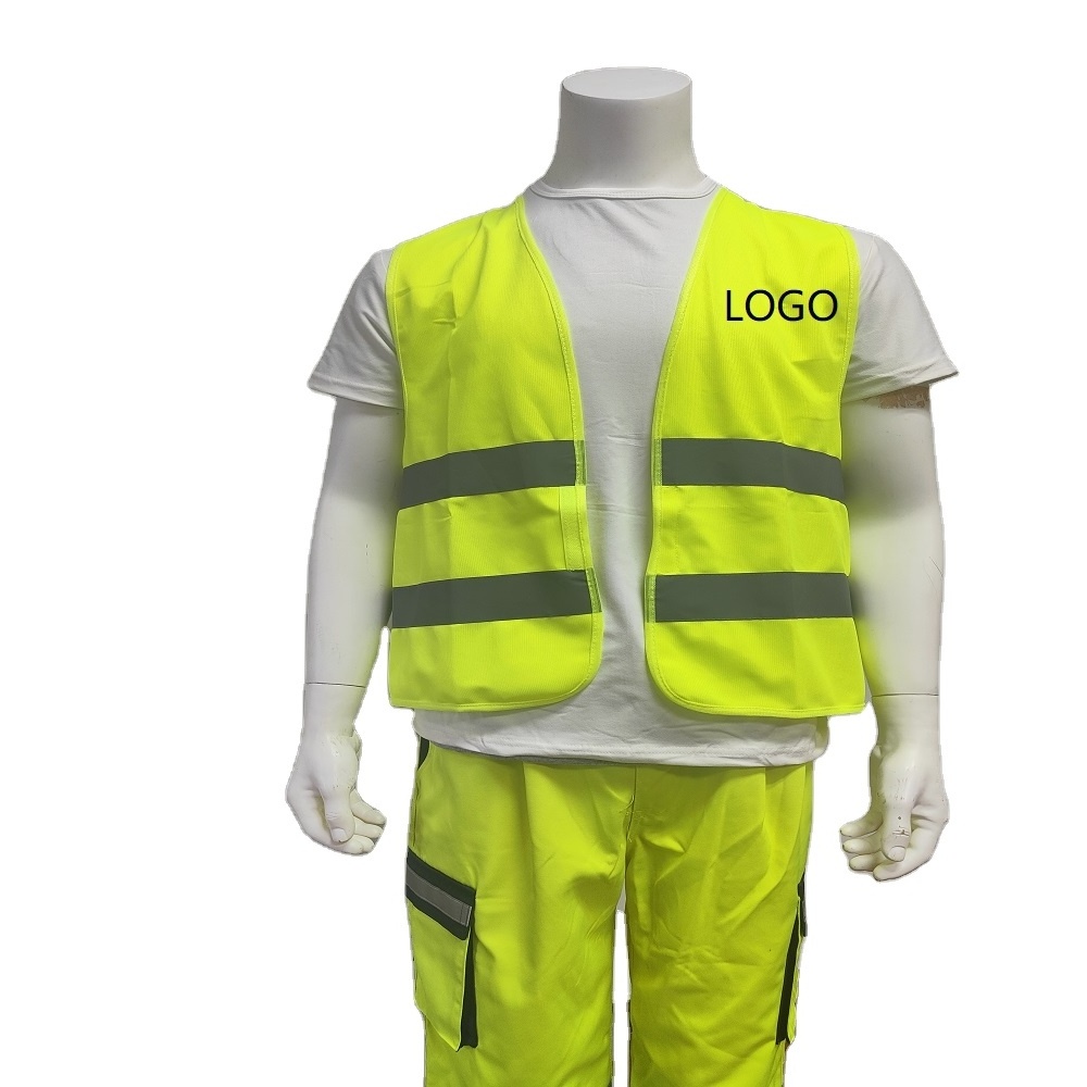 Engineer Safety Vest construction with Logo High Visibility strip warning waistcoat reflective safety vest