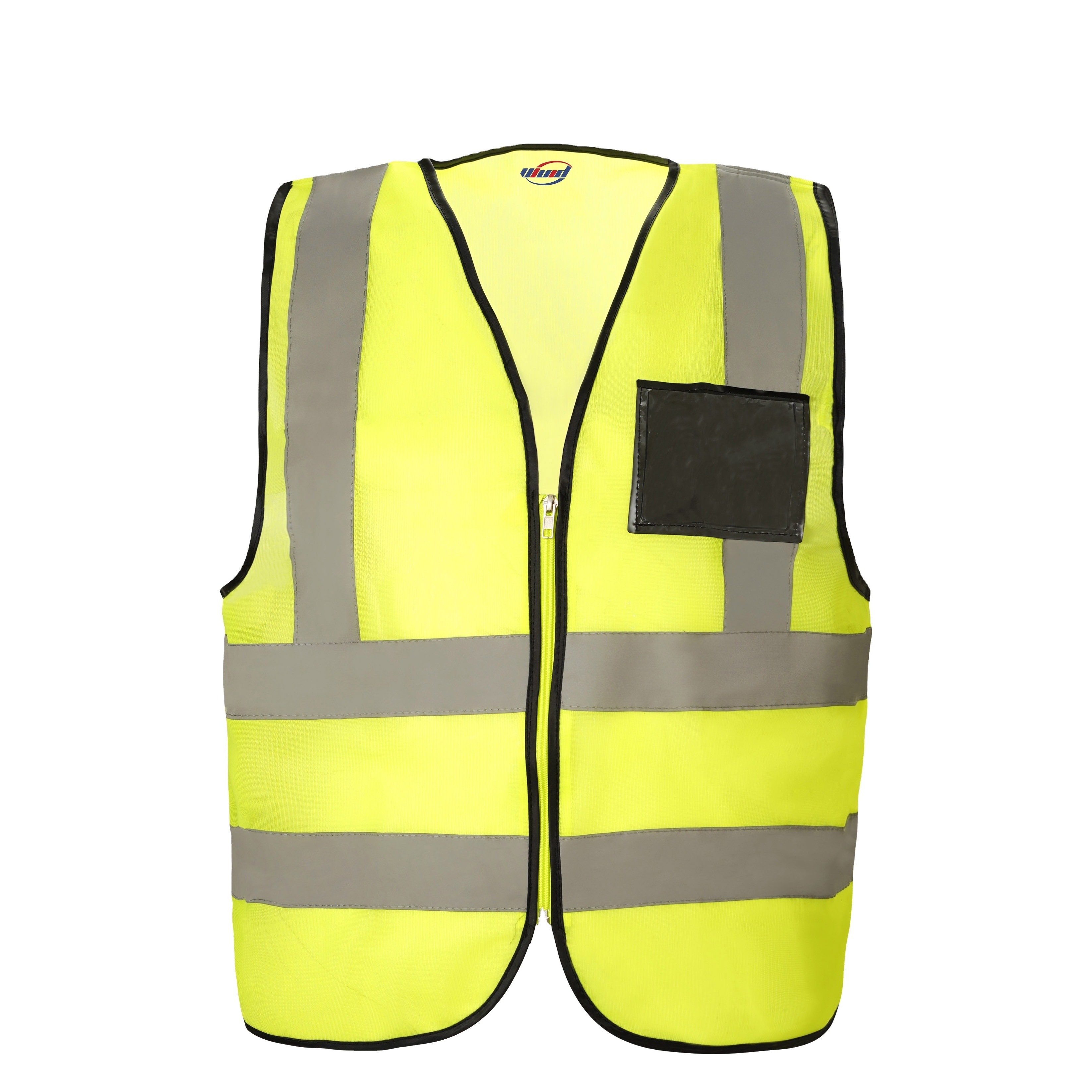 Hi Vis Reflective Safety Vest for Men Solid Neon 9 Pockets Zipper for Construction Traffic Security Work