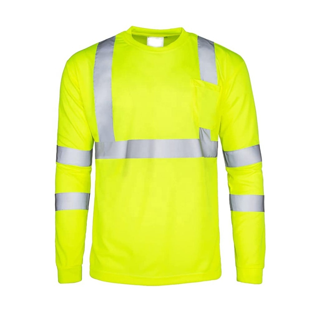 High Vis Reflective Safety Shirts Short Sleeve Quick Dry Mesh T Shirt for Men Women ANSI