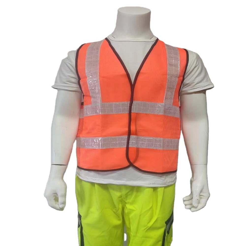 3M Safety Reflective Vest PVC Tape CE EN20471 Hi-vis Safety Warning Construction Orange Color Vest