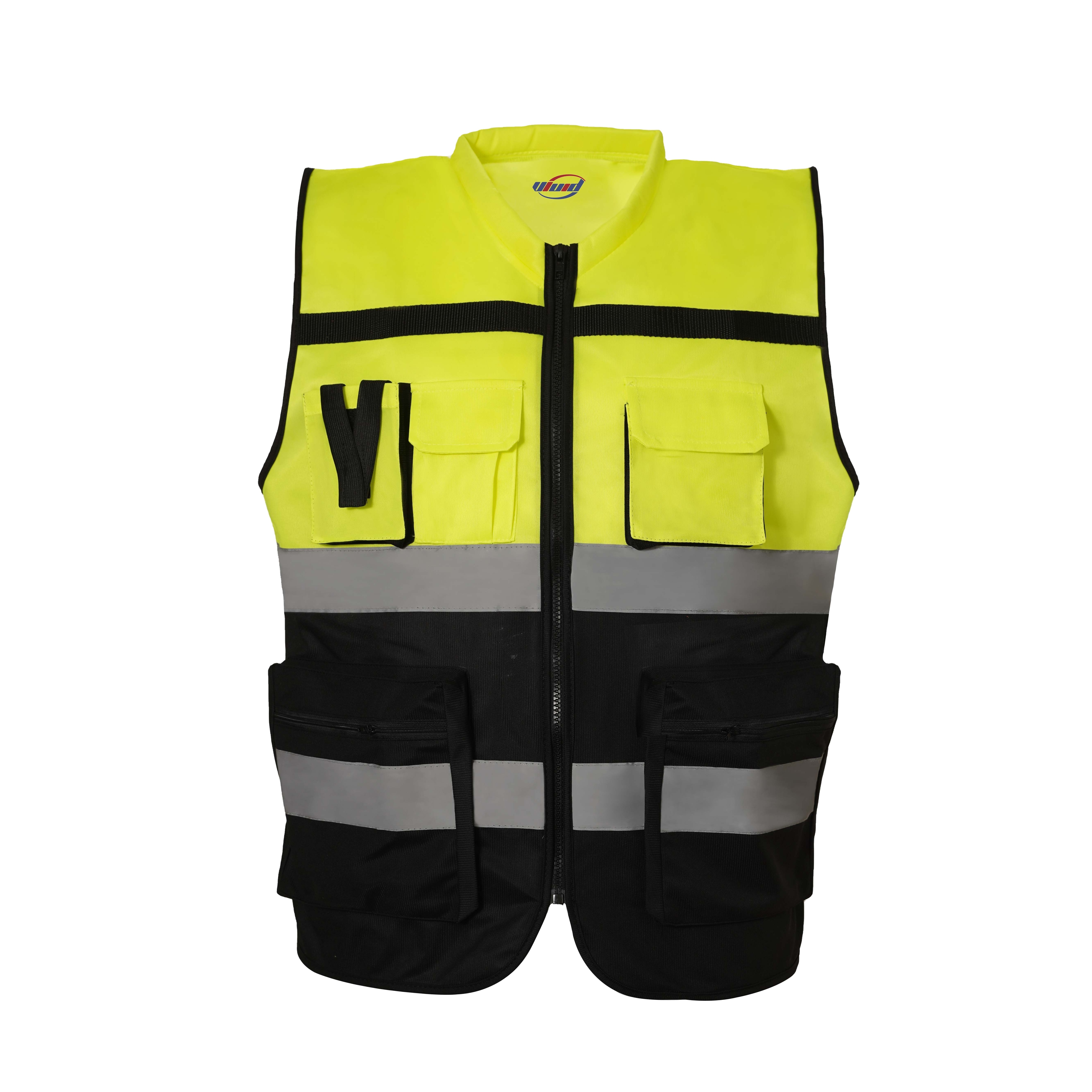 2023 New Product Adjustable Detachable Orange Reflective Safety Construction Vest