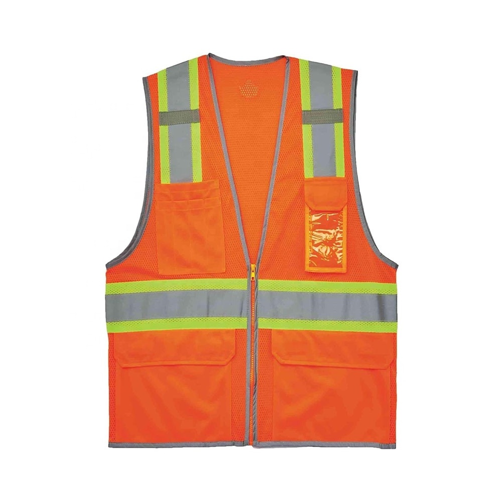 2023 New Product Adjustable Detachable Orange Reflective Safety Construction Vest