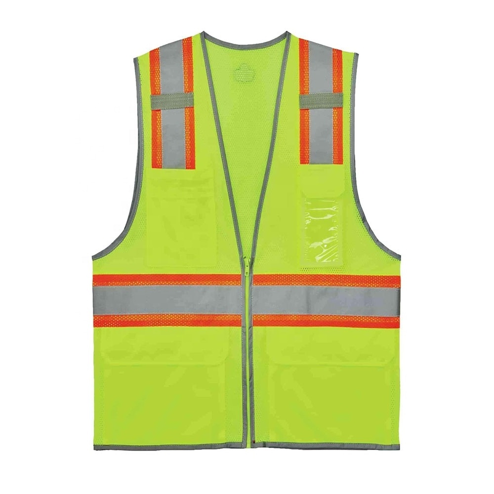 2023 New Product Adjustable Detachable Orange Reflective Safety Construction Vest