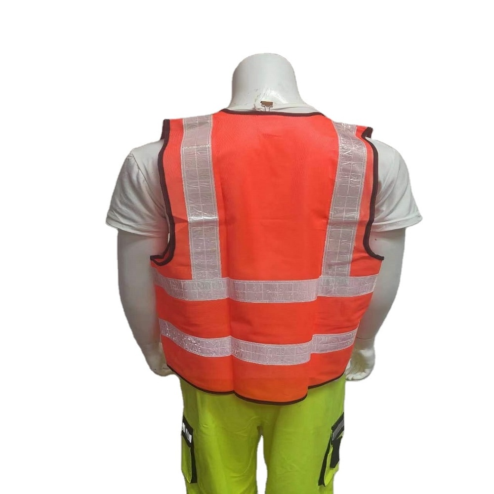 3M Safety Reflective Vest PVC Tape CE EN20471 Hi-vis Safety Warning Construction Orange Color Vest