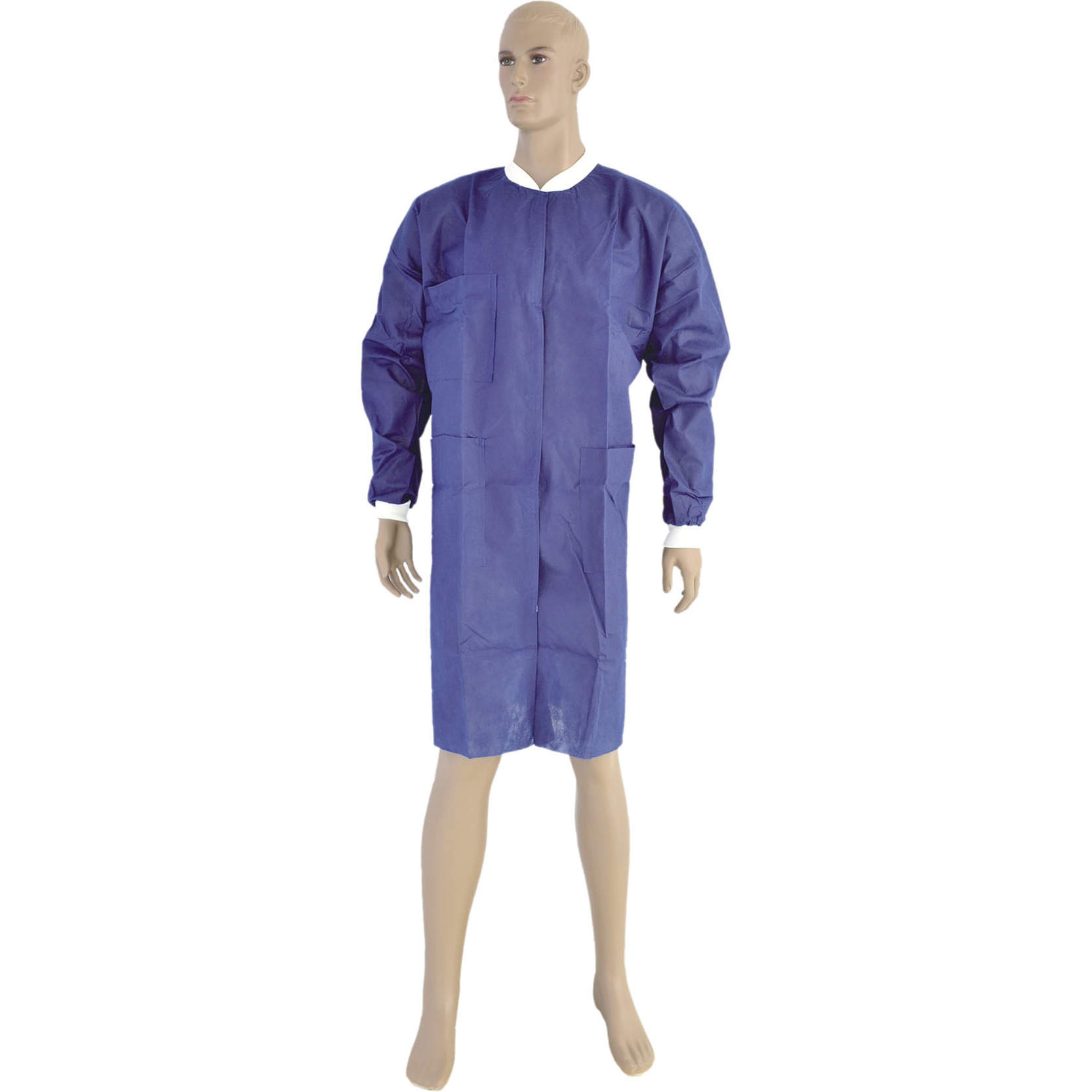 Manufacturer SMS Disposable Medical Lab Coat for Men doctor hospital lab gown with cotton cuff