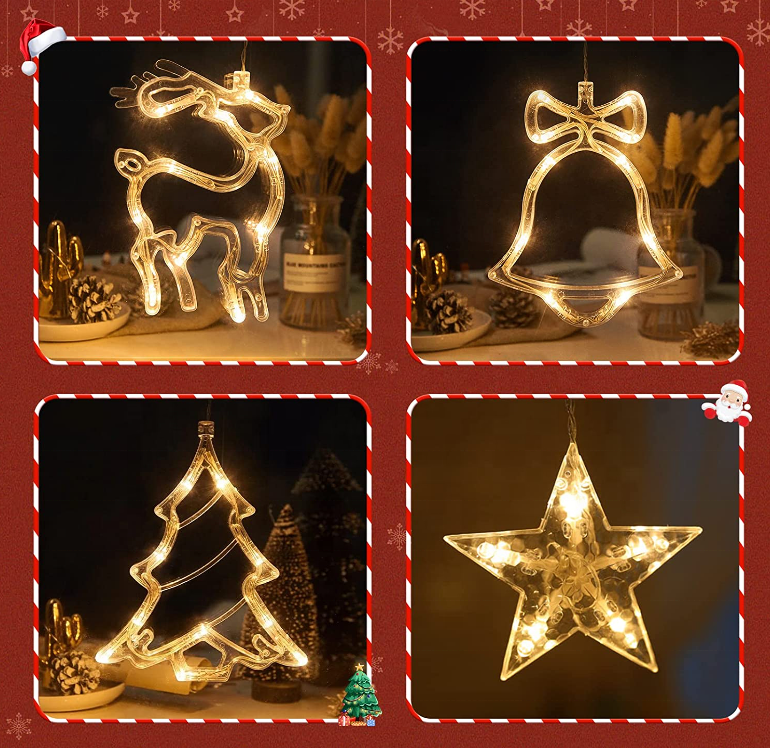 Customize Christmas Star 138 LED 12 Star String Light for Bedroom w/8 Lighting Modes Smart Twinkle Star String Curtain Lights