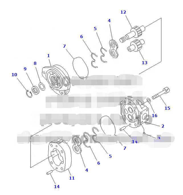 WA1250-7 705-21-26180 705-21-26050 Wheel Loader Excavator Dump Truck Bulldozer Crane Parts for Kawasaki Komatsu Gear Pump Spare