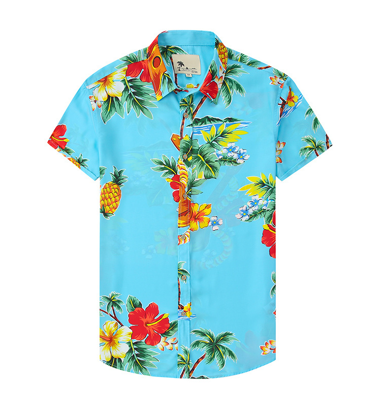 OEM/ODM camisas hombre  Hawaiian print shirt men's resort beach shirt customization