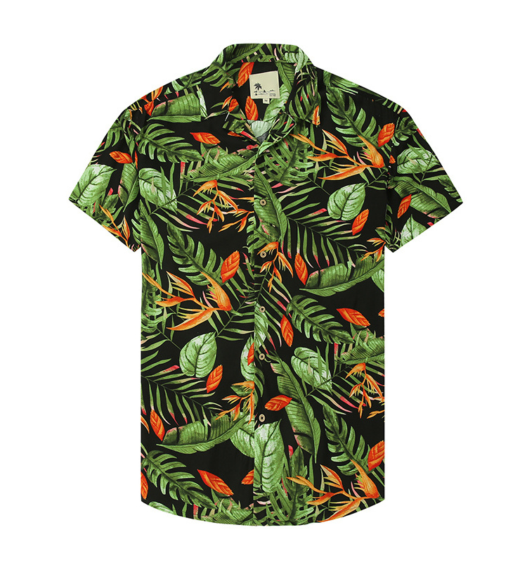 OEM/ODM camisas hombre  Hawaiian print shirt men's resort beach shirt customization