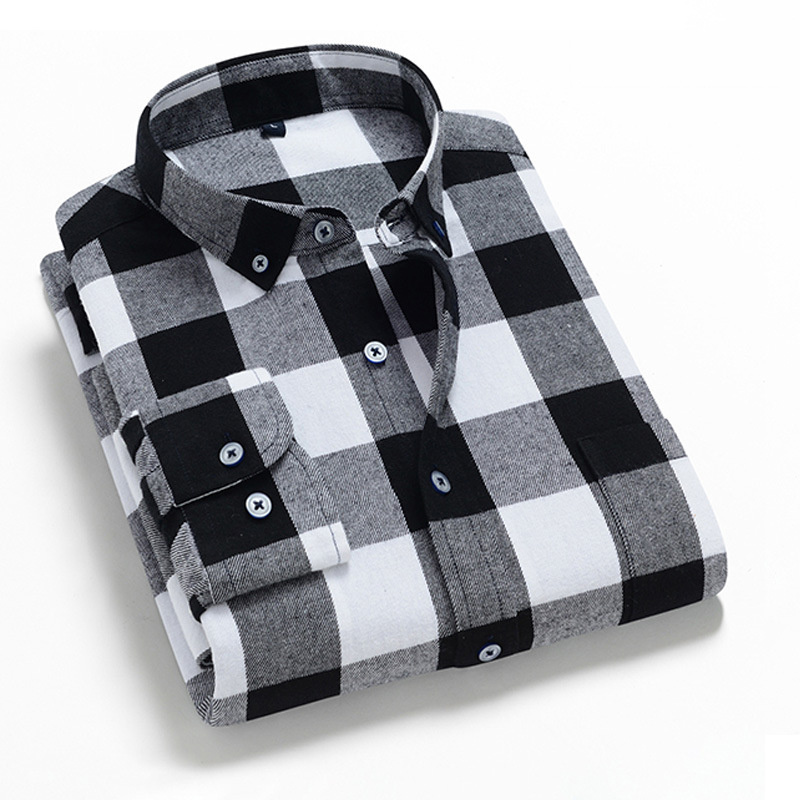 OEM/ODM 2024 fashion design camisas hombre  manga larga custom wholesale long sleeve mens plaid flannel shirt