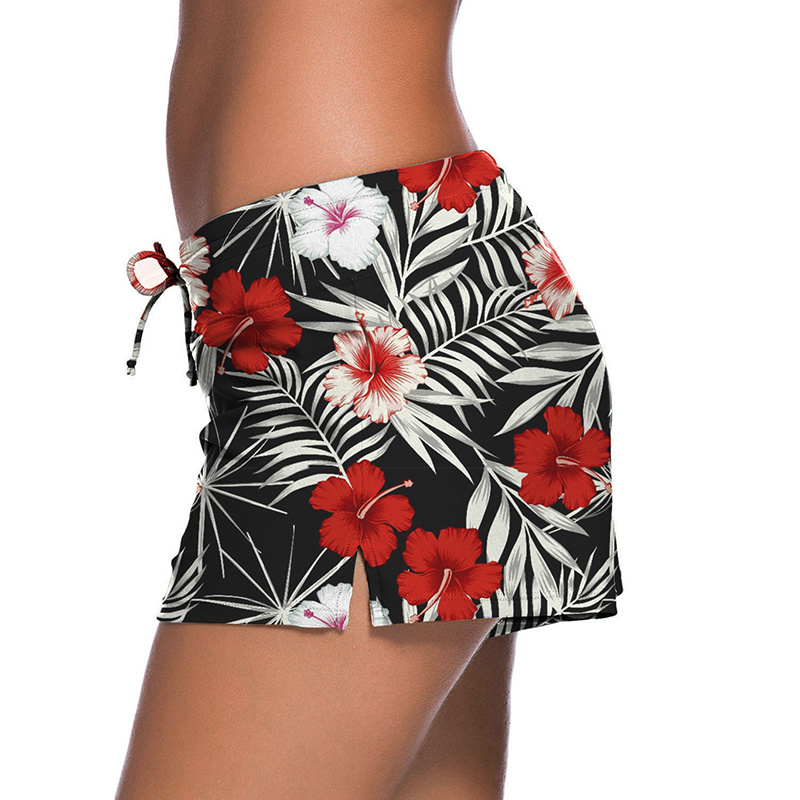 OEM/ODM Summer popular holiday boxer beach shorts low waist women's printed swimming trunks