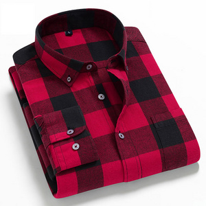 OEM/ODM 2024 fashion design camisas hombre  manga larga custom wholesale long sleeve mens plaid flannel shirt