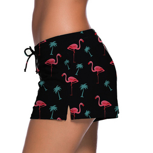 OEM/ODM Summer popular holiday boxer beach shorts low waist women's printed swimming trunks