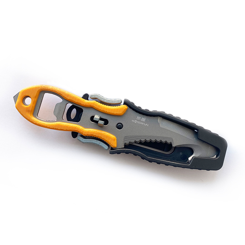 New Style Titanium alloy Pocket Knife Rescue Knife Camping Knife With Comfortable rubberized Handle For Water Rescue