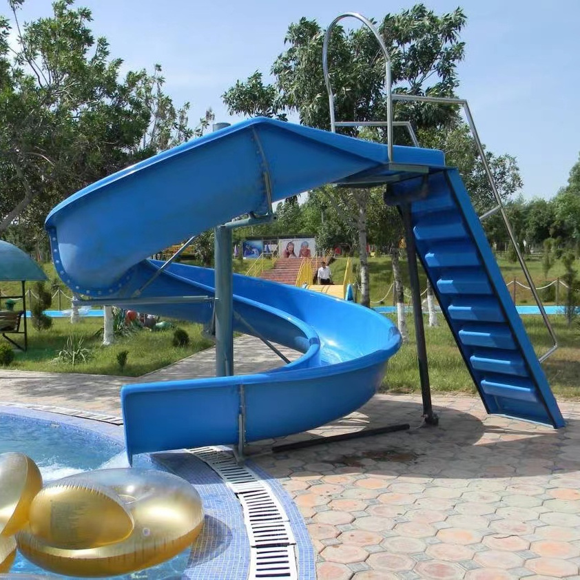 Best Quality Professional Outdoor Pool Slide Fiberglass Private Water Pool Fiberglass Curve Slide for sale