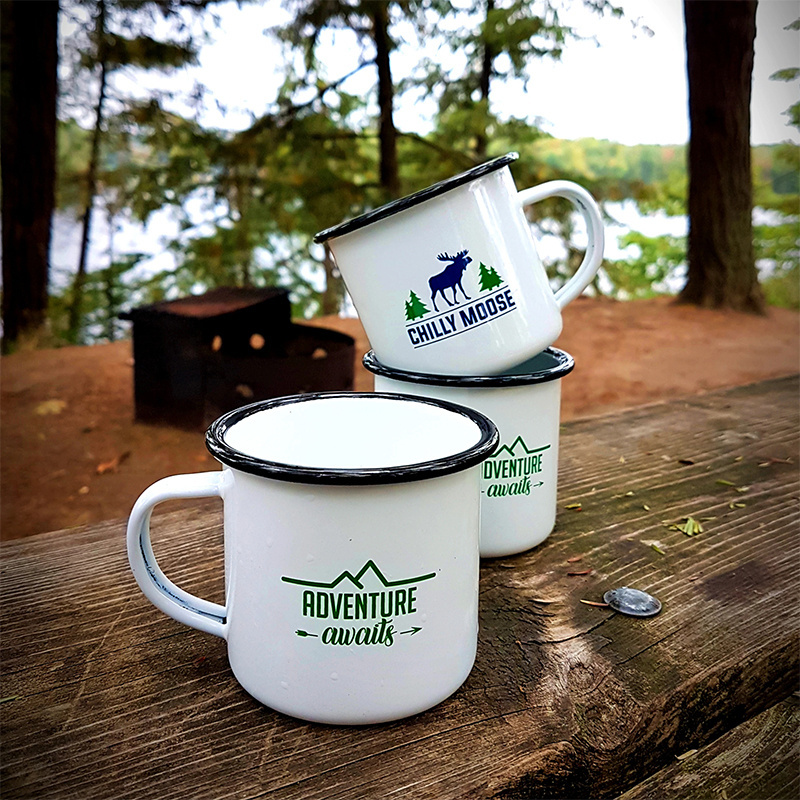 350ml 500ml personalized classic printing guaranteed quality custom enamel camping mug with sublimation coating