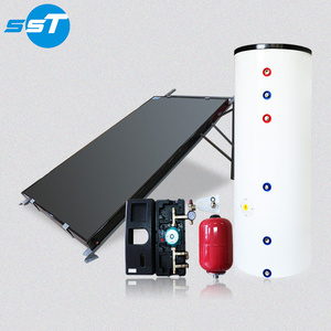 SST wholesale flat plate solar water heater storage tank electric back up,roof solar powered water tank heater