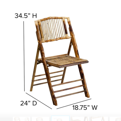 Country outdoor wooden folding banquet chair Bamboo folding dining chair