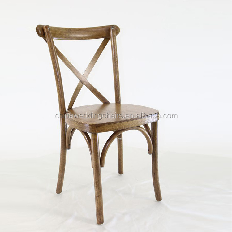 French bistro cross back dining chair Oak cross back bar banquet chair