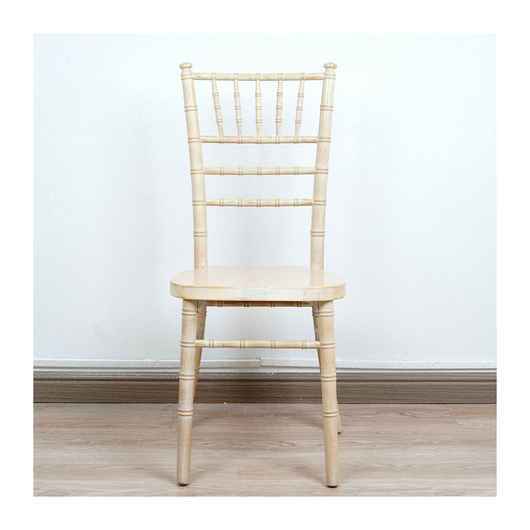 Solid Wood Stackable Limewash Chiavari Chair for Weddings Wooden Banquet Dining Chavari Chairs