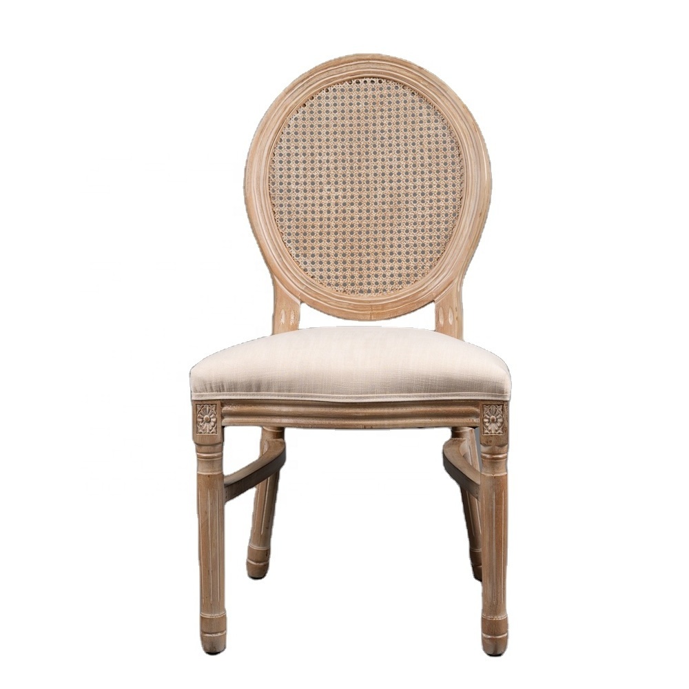 Antique French Wooden Round Back Louis Dining Chair for Wedding