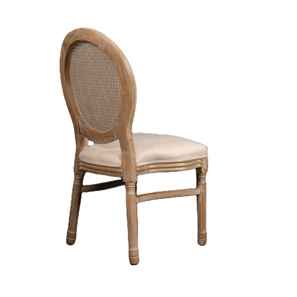 Antique French Wooden Round Back Louis Dining Chair for Wedding