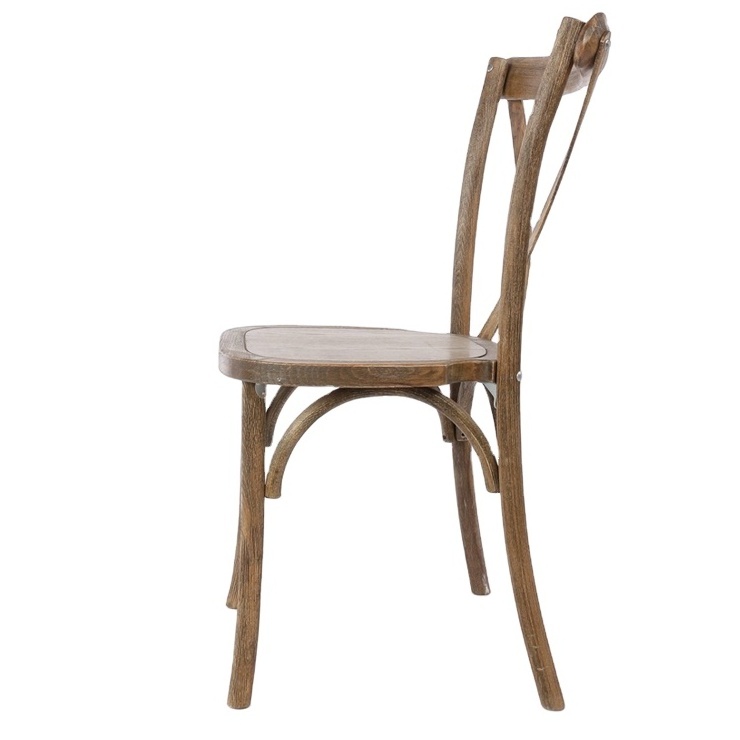 Solid Wood Vineyard Cross Back Chair Country Style Farmhouse Dining for Wedding Banquet for Event Furniture