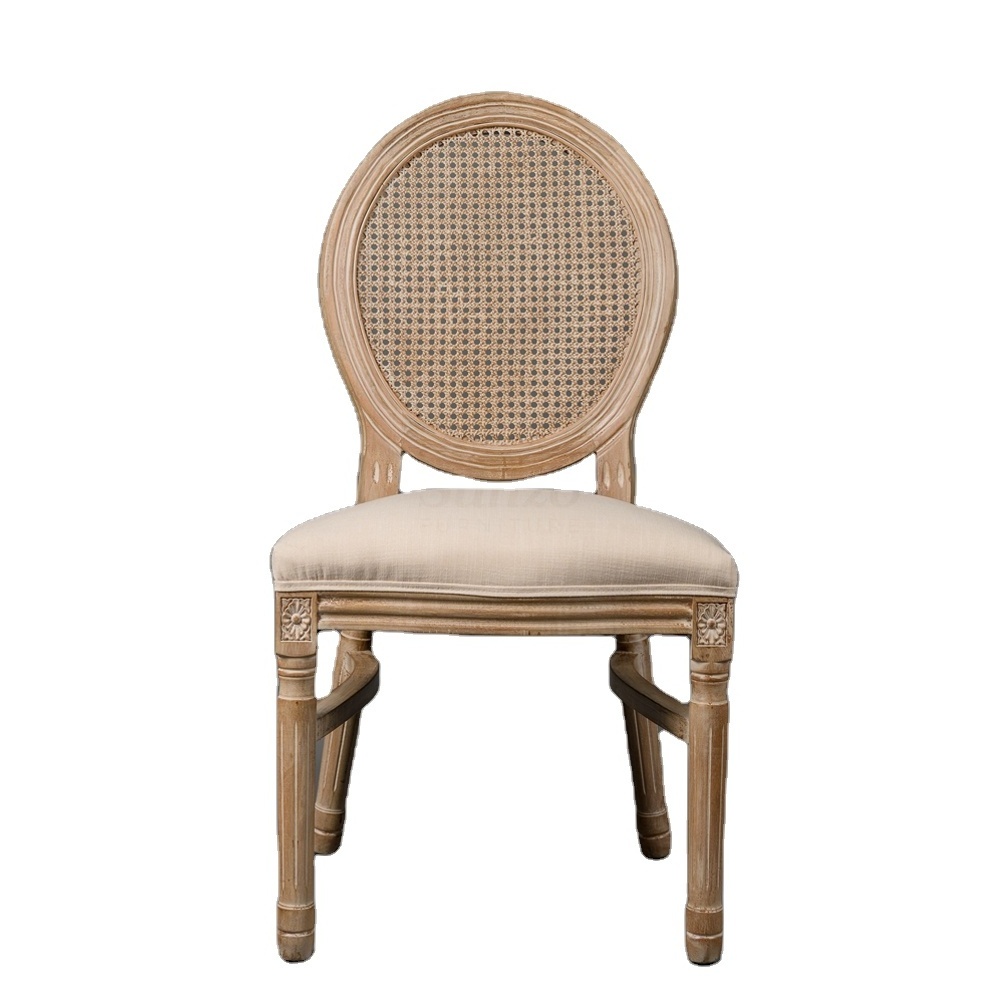 Antique French Wooden Round Back Louis Dining Chair for Wedding