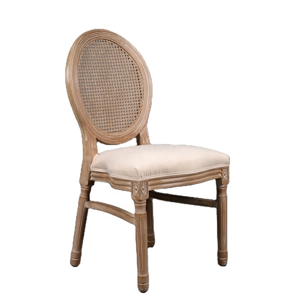 Antique French Wooden Round Back Louis Dining Chair for Wedding