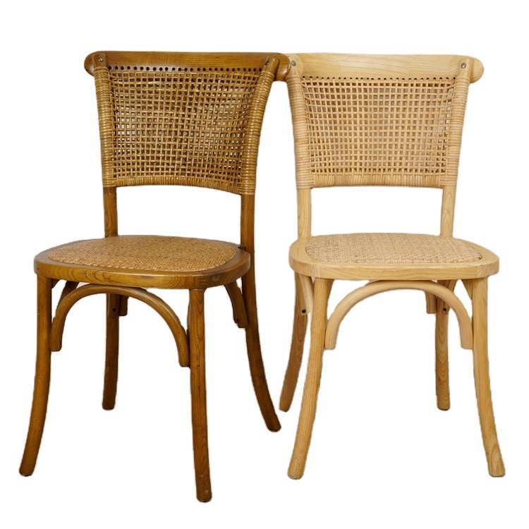 Hot Sale Rattan Natural Wooden Dining Chairs For Restaurants