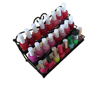 Black Metal 3Steps 24Bottles Nail Polish Display Stand