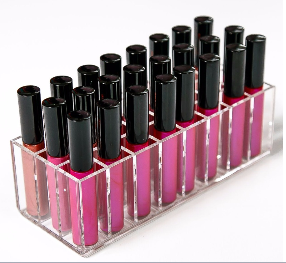 Acrylic Lip Gloss Holder 24 Slots Lipstick Box Display Stand Sundry Storage Box Cosmetic Makeup Organizer