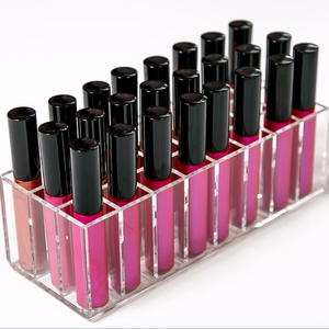 Acrylic Lip Gloss Holder 24 Slots Lipstick Box Display Stand Sundry Storage Box Cosmetic Makeup Organizer