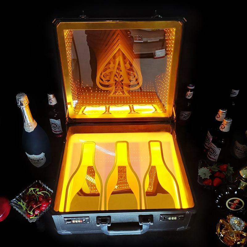 Bar Nightclub Acrylic Ace Of Spade Case Vip Champagne Wine Led Liquor Bottle Display Holder