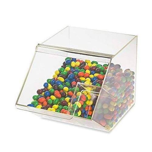 Transparent Acrylic Candy Storage Cube Box  Candy Bins With Hinged Door Candy  Display Dispenser For Supermarket