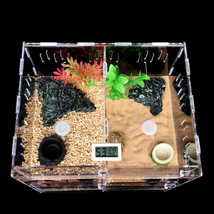 Reptile Terrarium Cage, Reptile Cage Enclosure Box Acrylic Climbing Pet Box Tarantula Insect Scorpion Transparent Display Case