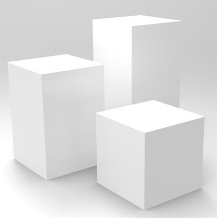 acrylic retail white display cubes