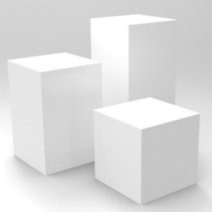 acrylic retail white display cubes