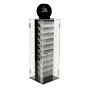 Acrylic Spinning Locking Body Jewelry Display Case