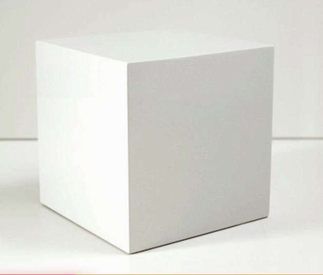 acrylic retail white display cubes