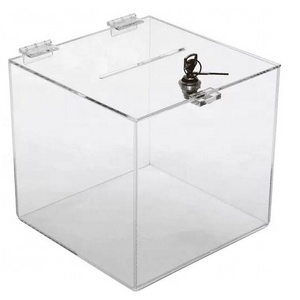 clear acrylic donation box with lock