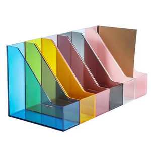 Office Desk Clear Color Acrylic Stationery File Rack Holder Tray Acrylic Book Organizer