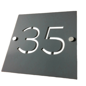 Modern Contemporary Laser Cut Acrylic House Sign Plaque with fixings