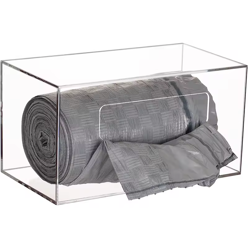 Transparent Wall Mounted Bag Acrylic Box Kitchen Bin Bag Storage Box Acrylic Garbage Organizer