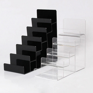 Wholesale  Acrylic Or PVC Shelves Purse Stand Wallet Display Rack Transparent Acrylic Rack Display Stand For Wallet Supermarket