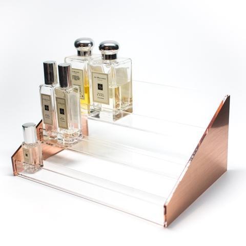 Yiwu Weihai New Design Acrylic  Rose Gold   Perfume shop fittings display rack