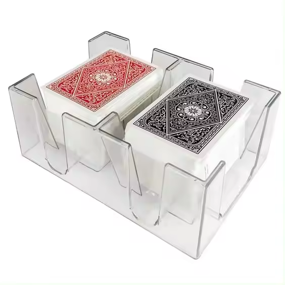 Acrylic Playing Card Tray 360 Degree Revolving Playing Card Tray Clear Acrylic Card Deck Holder